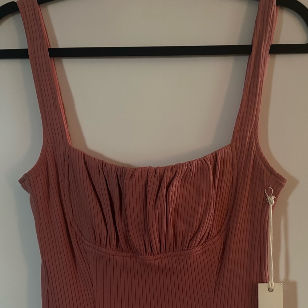 NWT Pink Ribbed Dress - Picture 3 of 4